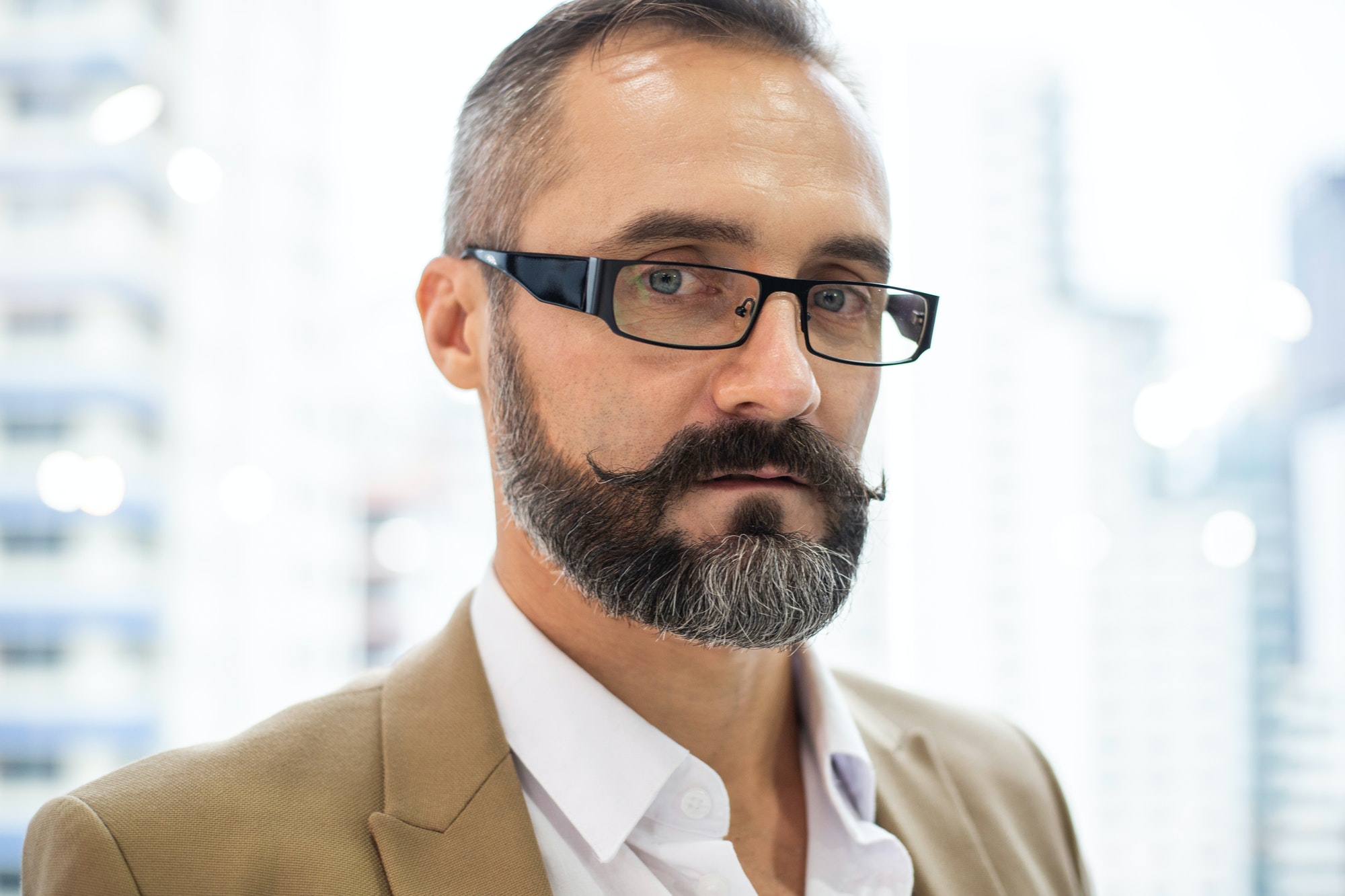 Portrait face of Caucasian businessman